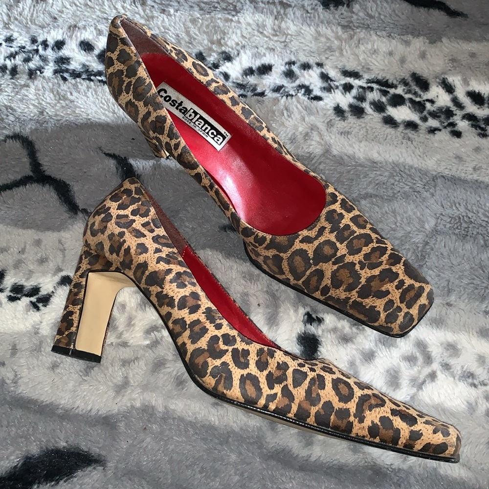 Costa Blanca Animal Print Heels — 8.5 Narrow